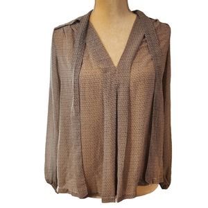 Max Studio Women's Pull Over V-Neck Front Tie Long Sleeve XS